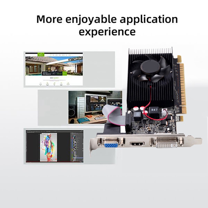 Thẻ Đồ Họa Máy Tính Siêu Mỏng GT 610 1G 1GB 64Bit DDR3 810 / 500MHz PCI-E 1.1 X16