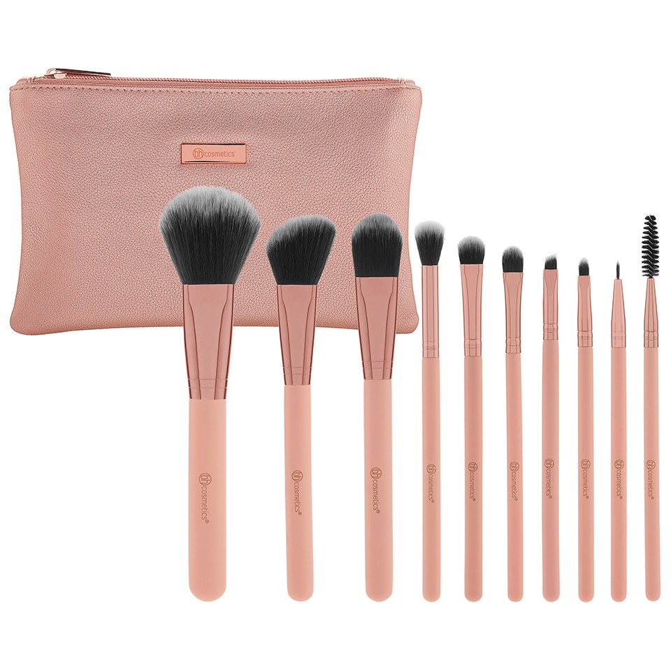 Bộ cọ Pretty in Pink – 10 Piece Brush Set with Cosmetic Bag