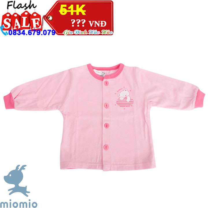 S1119 - Áo nút giữa tay dài Gấu Mây hồng MioMio - SIZE 6M - Cho bé 6-7Kg