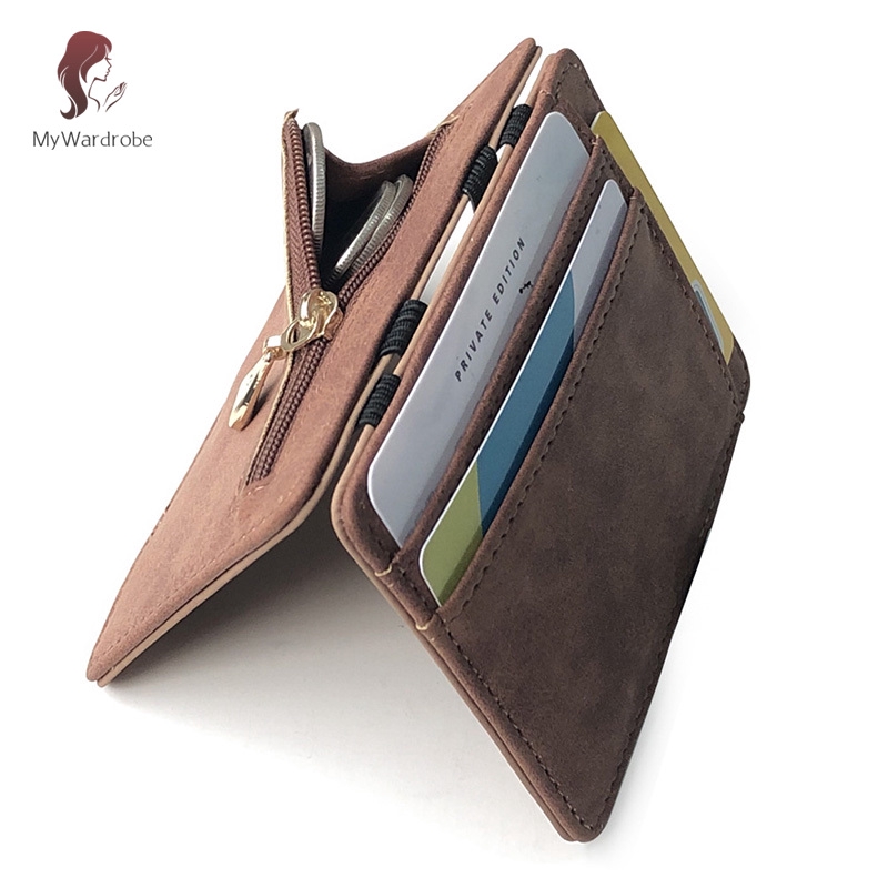 ✨MyWardrobe✨ Men Wallet Small Size Magic Band Solid Color Card Holder Coin Purse