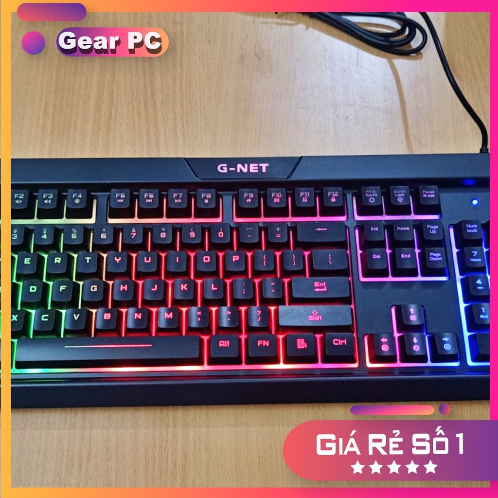 Bàn phím giả cơ máy tính Gnet GK311 LED RGB Có led 7 màu - Bảo hành nước vào khi sử dụng dùng cho laptop và pc