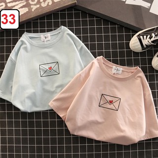 Km Áo thun nam nữ in hình lá thư trái tim đẹp