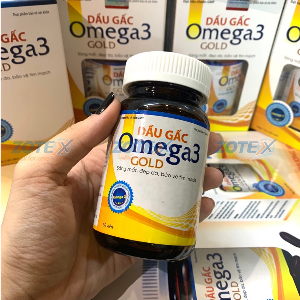 Dầu gấc Omega 3 tinh dầu hoa anh thảo bổ não và bảo vệ tim mạch sáng mặt đẹp da 60 viên chính hãng Trung Đông