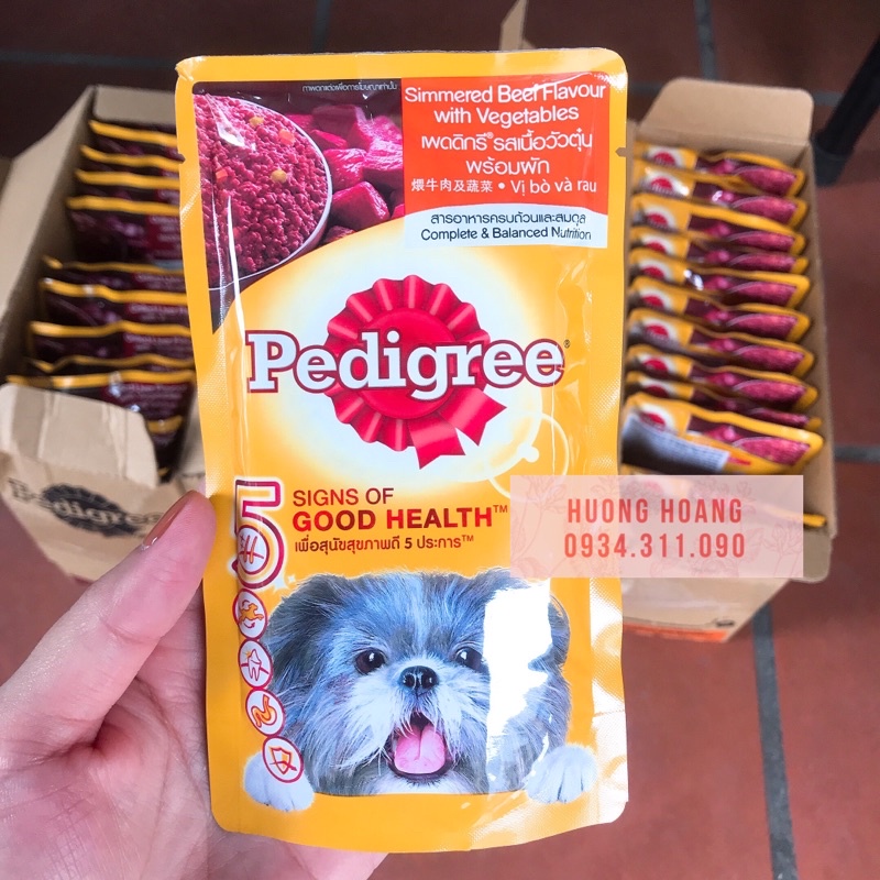 Pate chó Pedigree 130g đủ vị, gan và rau, gà nấu sốt (chó con), gà nấu sốt, bò và rau