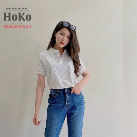 HOKO Áo PoLo Nam Nữ , Áo PoLo Đôi Họa Tiết Mỏ Neo Thiết Kế Chuẩn Sang | BigBuy360 - bigbuy360.vn