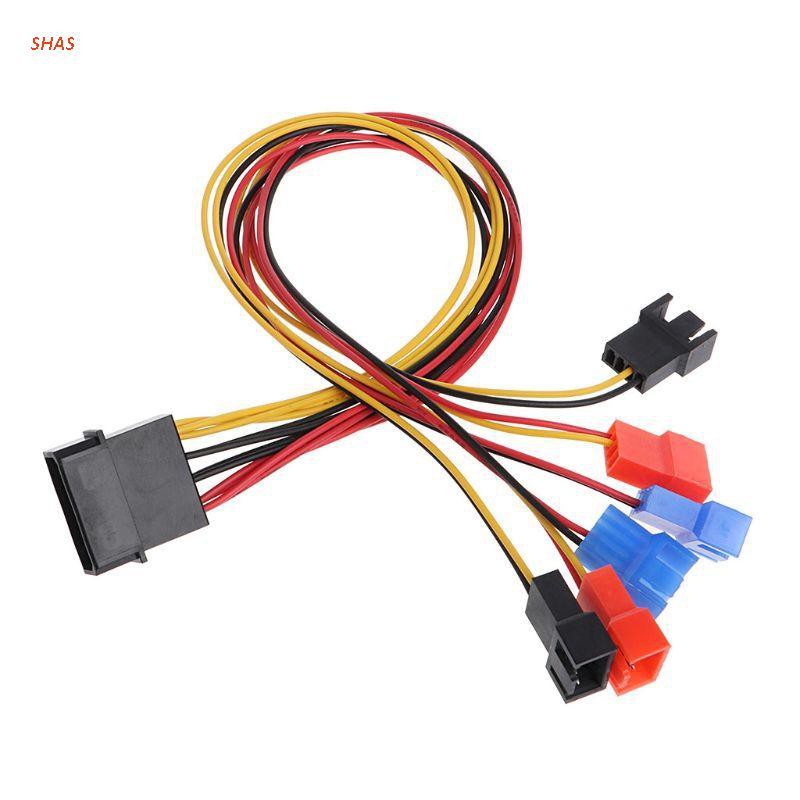 Cáp Chia 4-pin Ide Molex Sang 6 Cổng Quạt Làm Mát 2-pin