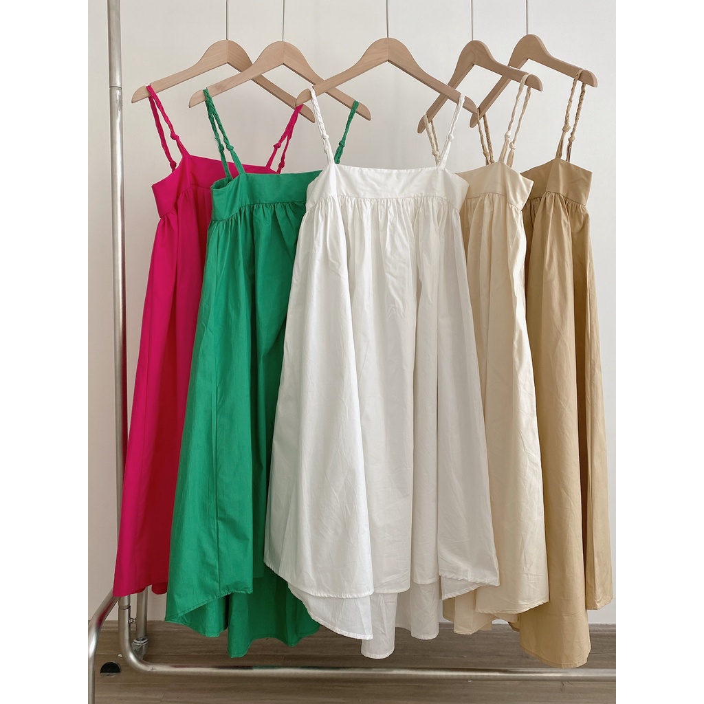 Váy babydoll 2 dây đan tết form xoè rộng mặc nhà, đi biển siêu hót. MIALA