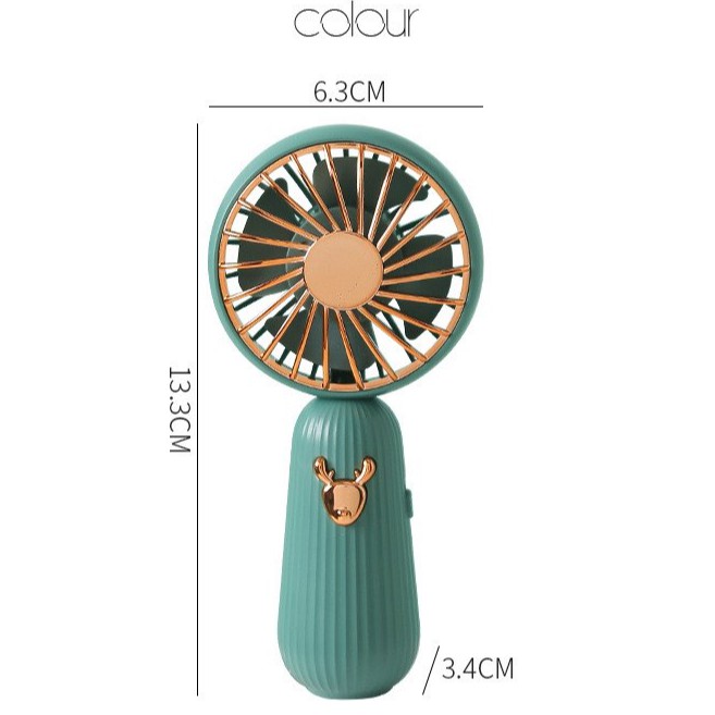 Quạt mini cầm tay tích điện kèm sạc usb có móc treo dễ thương tiện dụng Milu Deer [MẪU MỚI NHẤT 2021] | BigBuy360 - bigbuy360.vn