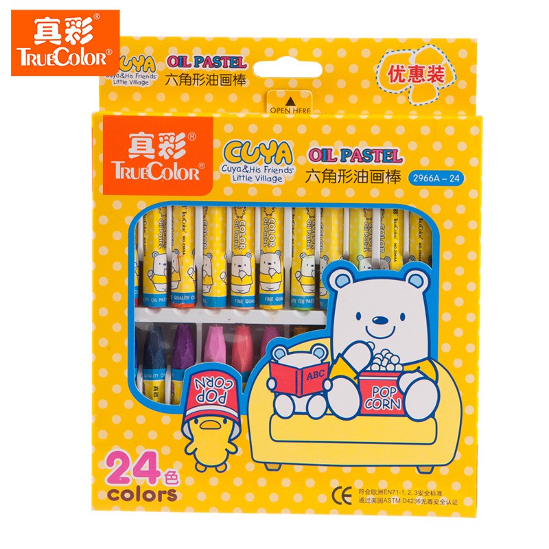 Bút Sáp Dầu True Color Cho Học Sinh, Sinh Viên_ 12 màu/18 Màu/24 Màu/36 Màu_1Hộp