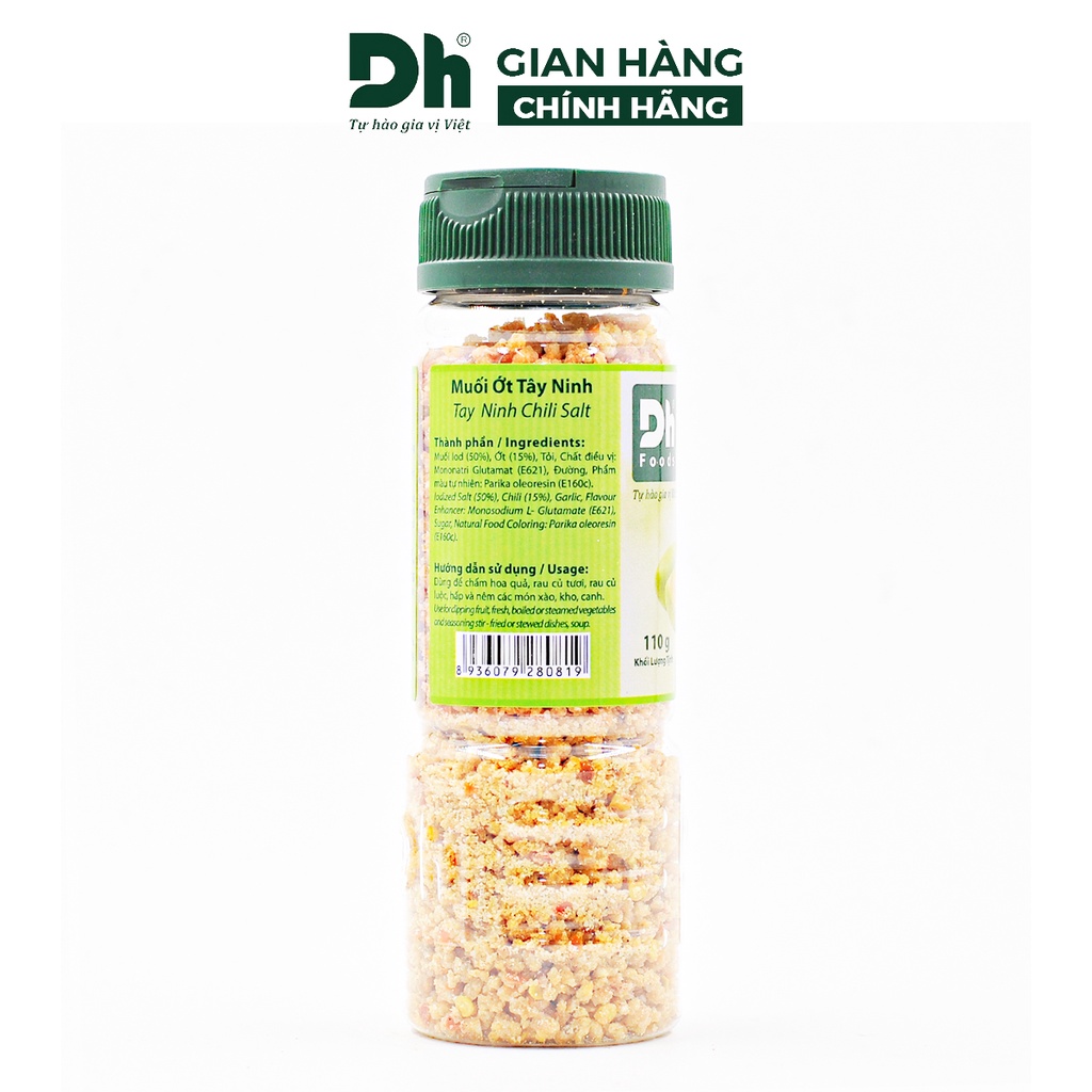 Muối ớt Tây Ninh DH Foods hạt to gia vị chấm hoa quả loại 1 thơm ngon 60/80/110gr