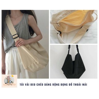 Túi Vải Đeo Chéo Dáng Rộng Đựng Đồ Thoải Mái