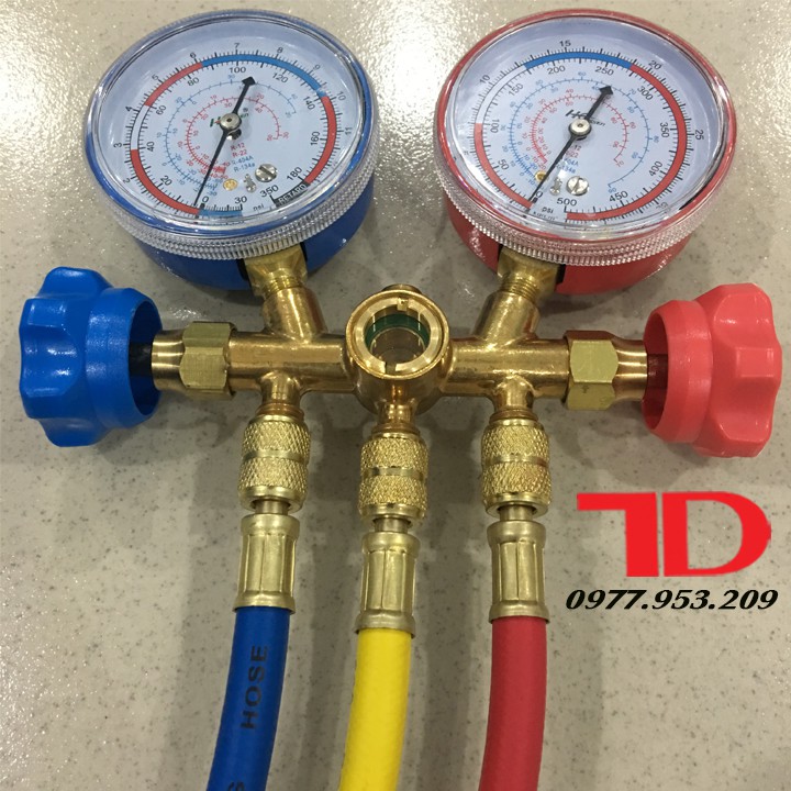 Đồng hồ đo gas đôi kèm dây nạp gas điều hòa chuyên dụng CT536H