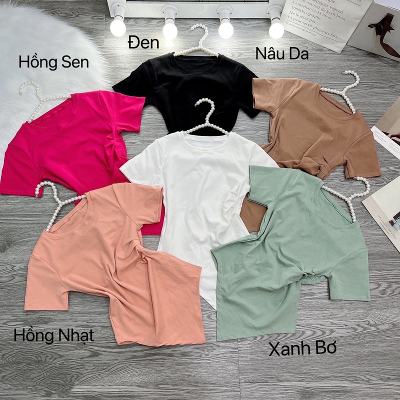 Áo thun body tay ngắn vạt nhọn nhún eo