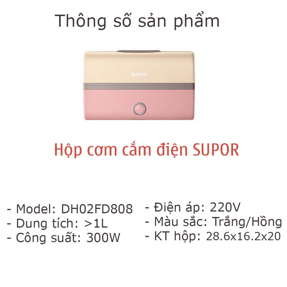 [ CHÍNH HÃNG ] Hộp Cơm Cắm Điện 2 Tầng Hâm Nóng Đồ Ăn Lõi Inox 304 Cực Chất Sang Chảnh BH 6 Tháng