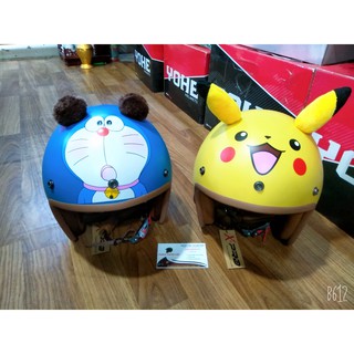 NÓN 3/4 Gấu Nâu Và pikachu