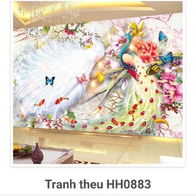 Tranh thêu kín phu thê viên mãn hh0883  hh0882  - tranh chưa thêu