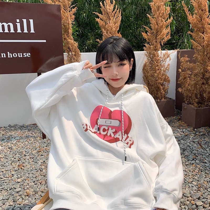 Áo nỉ hoodie unisex Homies liền mũ có túi BLACKAIR