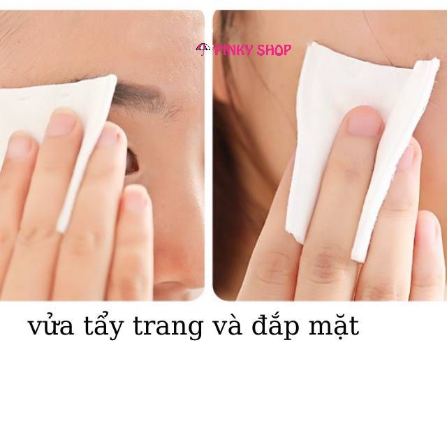 Bông tẩy trang 3 lớp Cotton Pads, bông tẩy trang Lameila túi 222 mếng nội địa trung Pinky Shop mã BTT3L