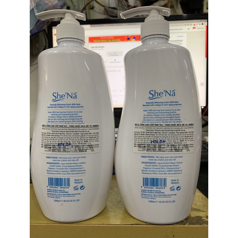 Sữa tắm Cao Cấp Shena Tinh Chất Sữa Dê 1200ml