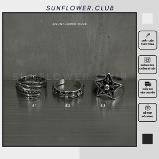 Nhẫn chrome heart unisex thép titan chống rỉ sét không bay màu