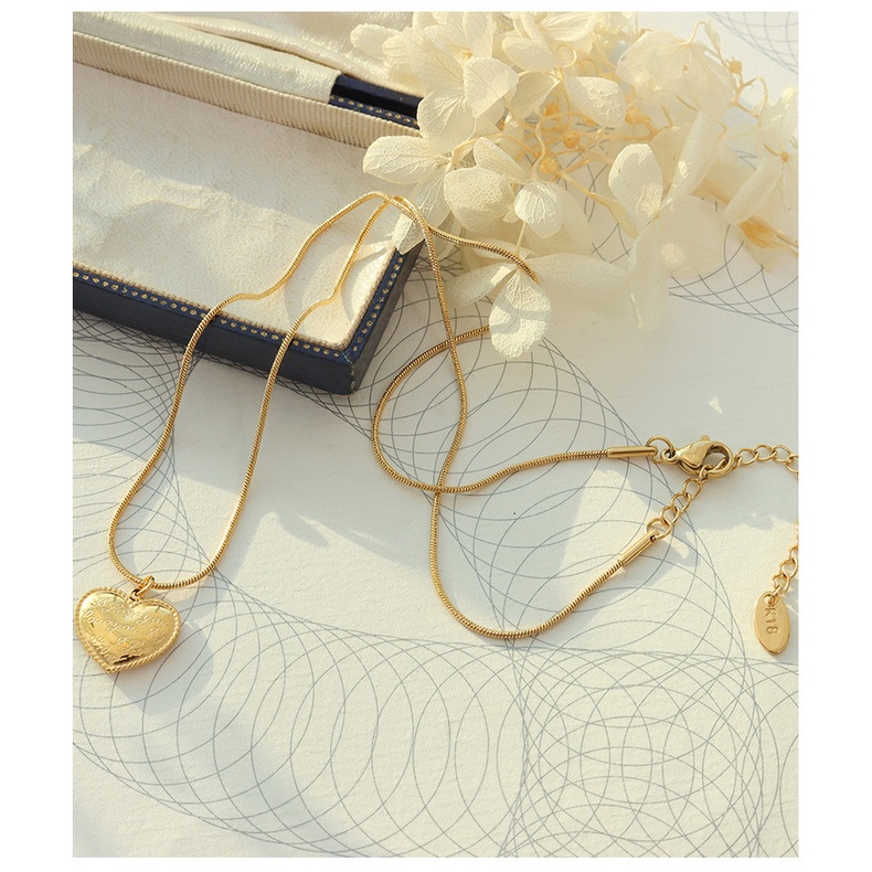 Dây chuyền vòng cổ nữ titan tim dây mì X6-407A - CAM KẾT KHÔNG GỈ, KHÔNG BAY MÀU - BẢO HÀNH 12 THÁNG