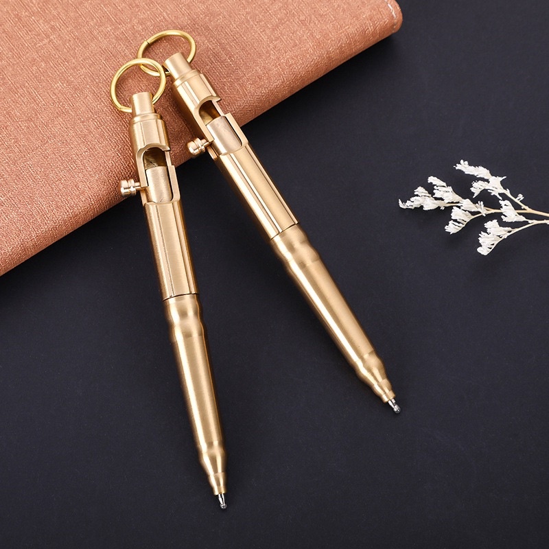Bút ký đồng nguyên khối bút đồng edc thiết kế bằng đồng thau dành cho dân văn phòng hoặc bút học sinh ưa độc lạ