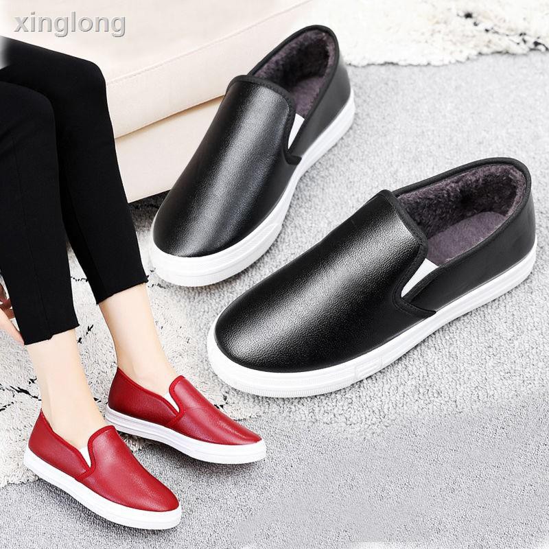 ▽✳✴Giày Lười Da Đế Bằng Chống Trượt Không Thấm Nước Phong Cách Hàn Quốc Cho Nữ | BigBuy360 - bigbuy360.vn