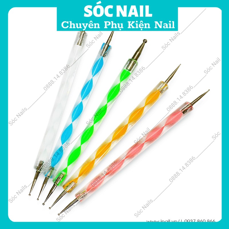 Bộ Bút Chấm Đá Chấm Bi Nail 5 Cây