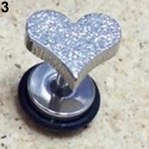 Khuyên Tai Unisex Hình Trái Tim Chất Liệu Thép Không Gỉ