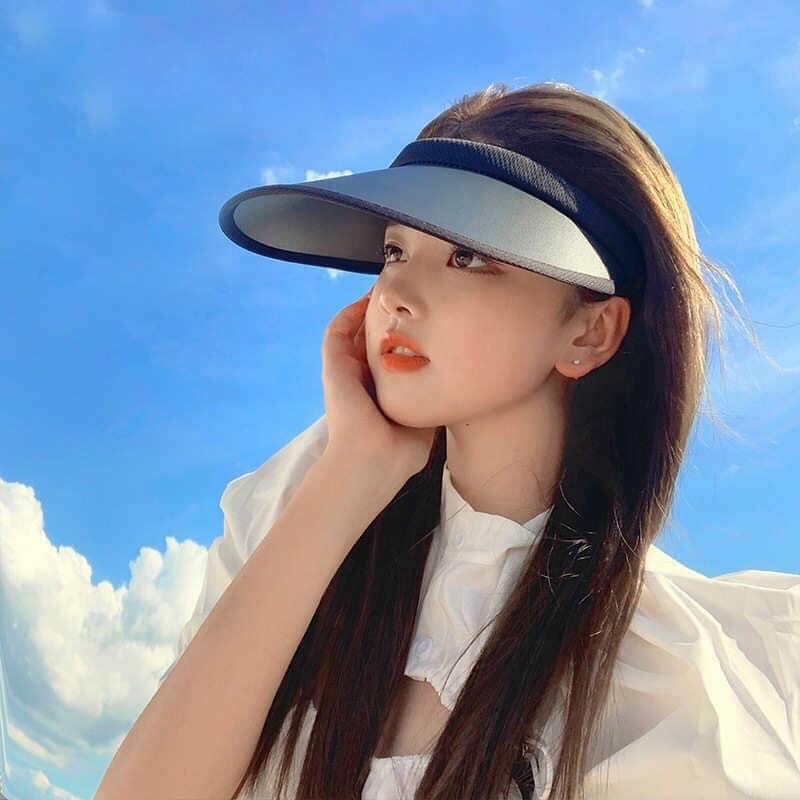Mũ nửa đầu, lưỡi chai vành rộng chống nắng ngăn chặn tia cực tím, phong cách, cá tính đi chơi, du lịch cho nữ