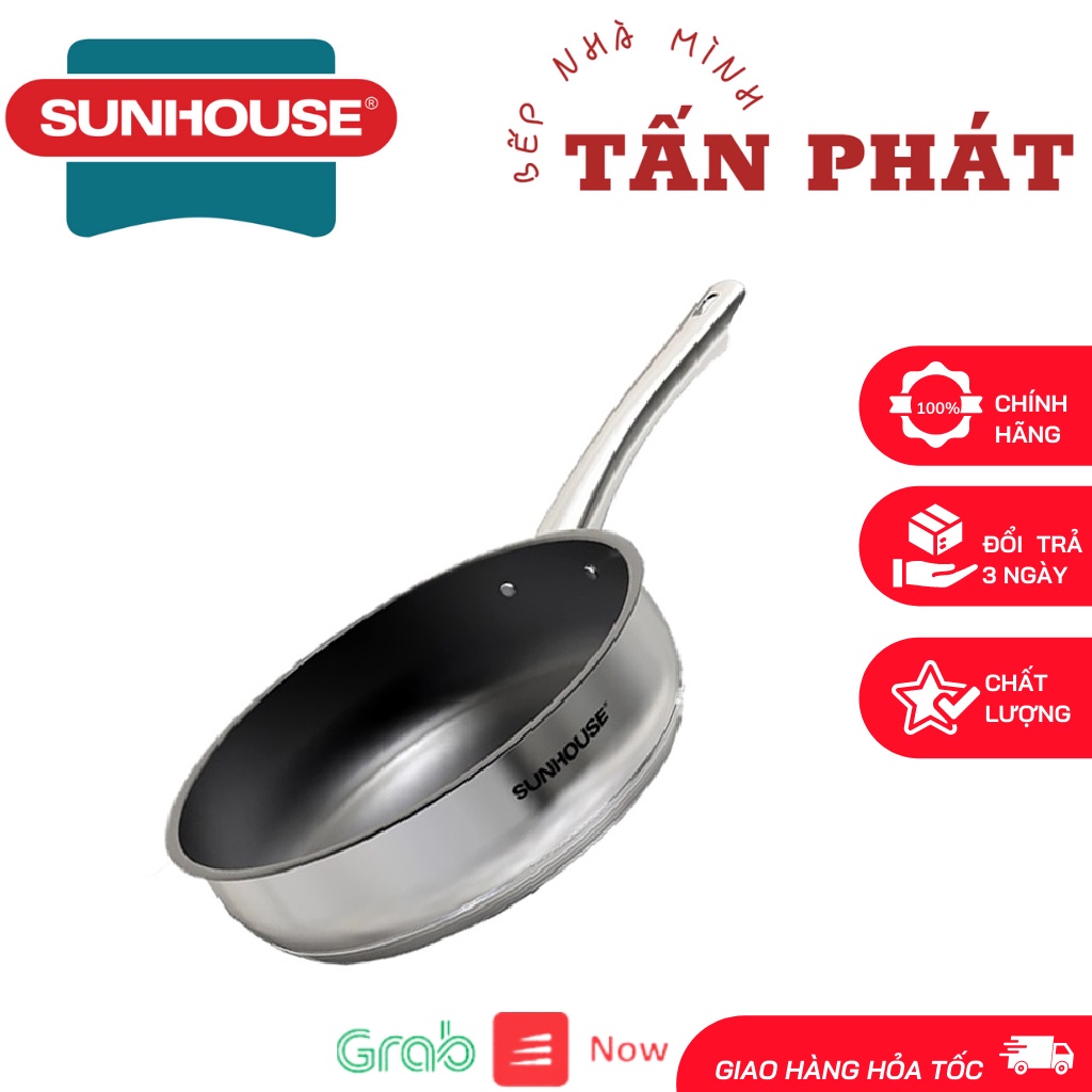 CHẢO INOX 5 ĐÁY SUNHOUSE 20 24 26CM