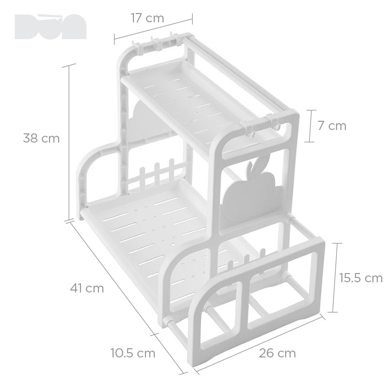 Kệ gia vị, kệ để đồ dùng nhà bếp 2 tầng nhỏ gọn, tiết kiệm diện tích - TS3623