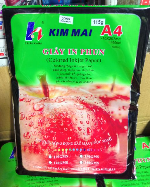 Giấy in ảnh kim mai,giấy in ảnh 1 mặt bóng định lượng 115gsm-135gsm