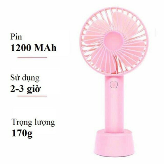 Quạt mini cầm tay,quạt cầm tay  có đế  để bàn sạc tích điện | BigBuy360 - bigbuy360.vn