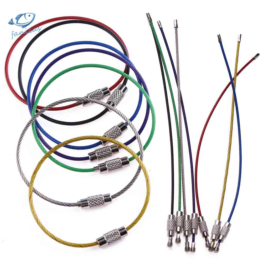 Set 7 Móc Khóa Dây Thừng Bằng Thép Không Gỉ EDC