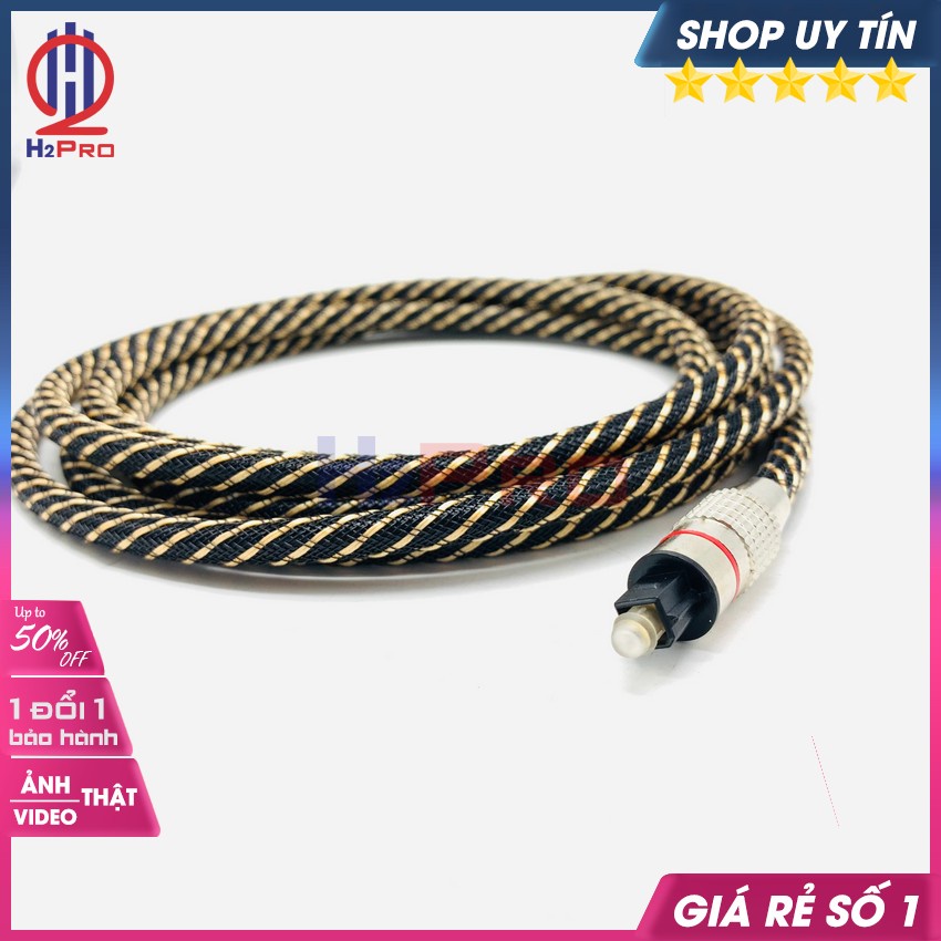 Dây Quang Optical Toslink Cao Cấp Dài 3M, Dây Optical Âm Thanh Quang Bọc Dù Chống Gập, Đứt Gãy-H2Pro Audio