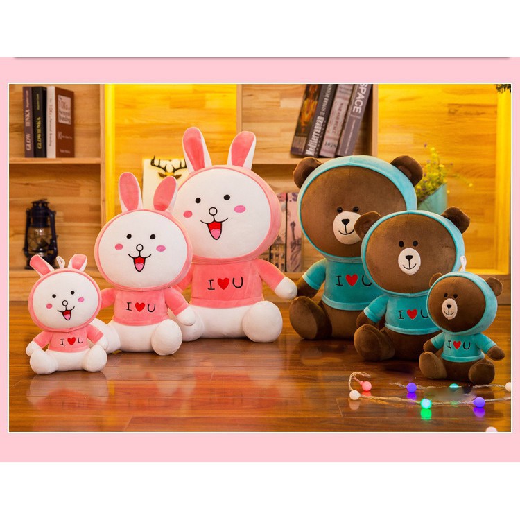 Gấu brown thỏ cony mặc áo gấu bông dễ thương 20cm 30cm G2B5