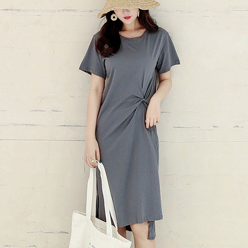 Đầm thun thiết kế xoắn eo xinh xắn cho nữ | BigBuy360 - bigbuy360.vn