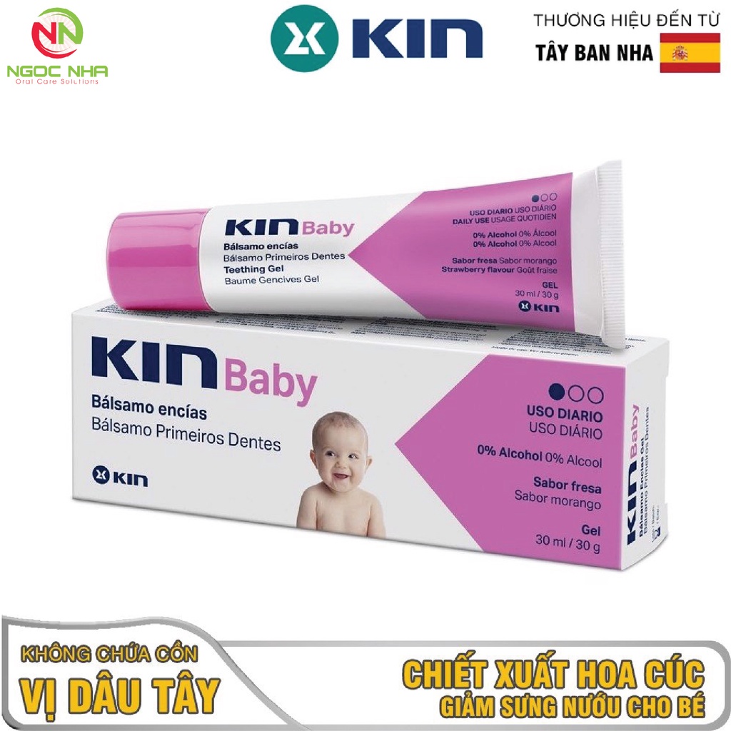 Gel bôi giúp giảm sưng nướu trẻ em khi mọc răng và bênh Tay Chân Miệng Baby Kin 30ml