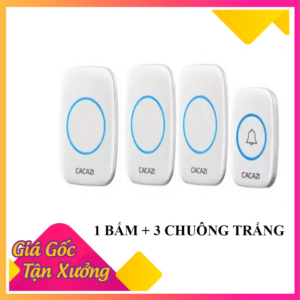 Chuông cửa không dây Cacazi A10 -  36 kiểu nhạc chuông, bảo hành 1 đổi 1 trong 3 tháng - Chống Nước