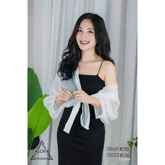 Set áo sơ mi váy body bún sang chảnh