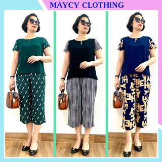 Bộ trung niên mặc nhà cho Bà cho Mẹ- Vải đũi mềm mịn mát