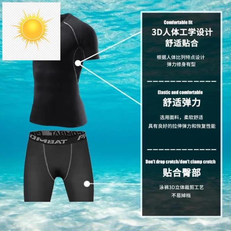 🕵️🕵️ Bộ Đồ Bơi 3 Món Áo Tay Dài + Quần Dài + Quần Dài Nhanh Khô Cho Nam 🕵️ Xịn