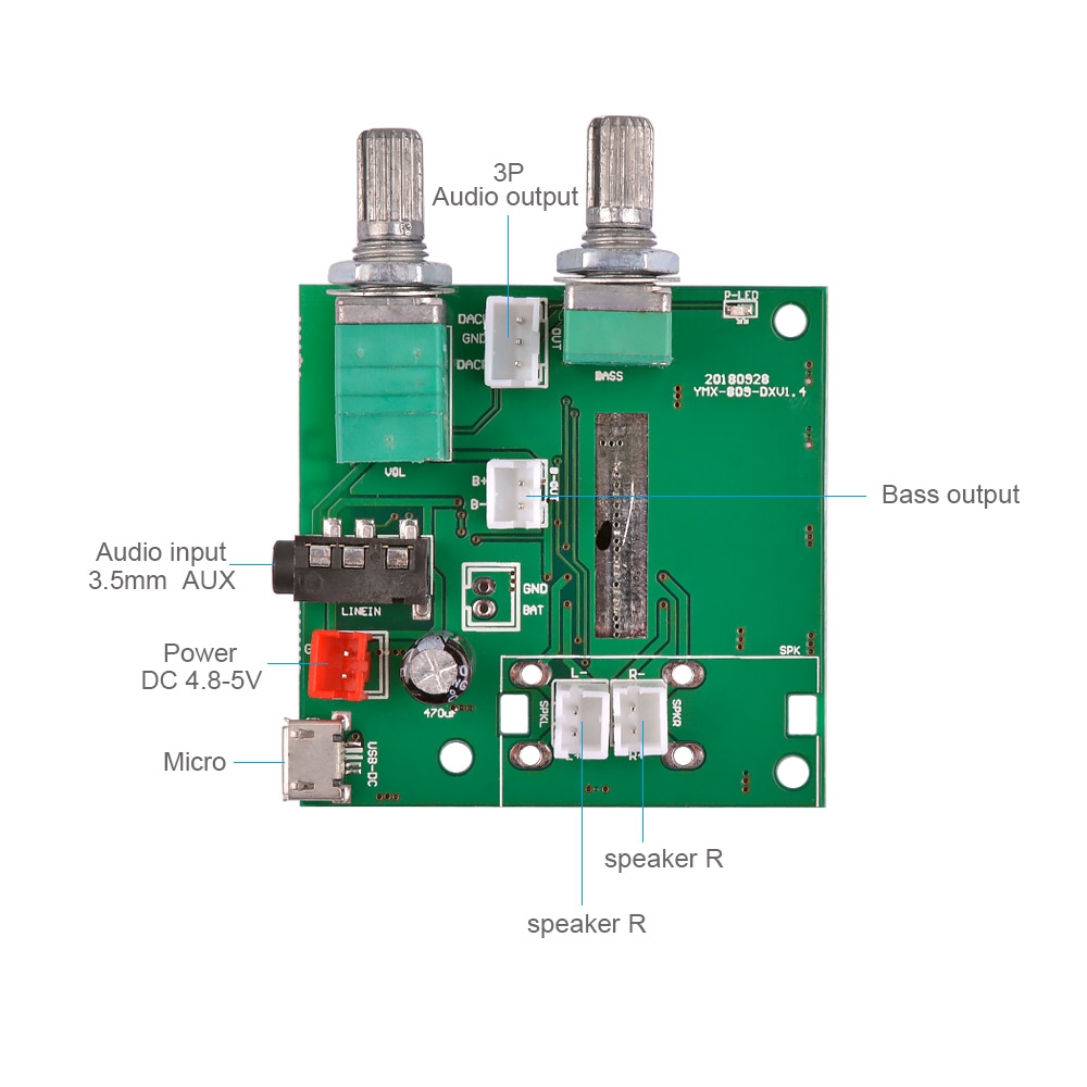 Bảng Mạch Khuếch Đại Âm Thanh Kỹ Thuật Số AIYIMA Bluetooth 5.0 Mini 5V 5W*2 + 10W 2.1 Loa Siêu Trầm Cho Rạp Hát Tại Nhà