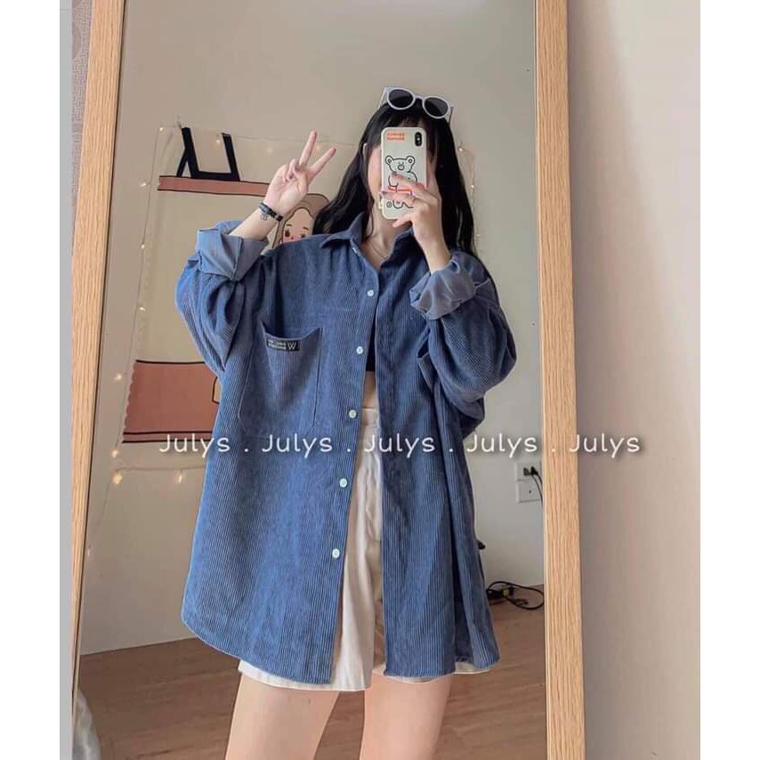 Áo Sơ Mi Form Rộng 💖 𝘍𝘳𝘦𝘦𝘴𝘩𝘪𝘱 💖 Sơ Mi Khoác Nhung Tâm Style Hàn Quốc Uzllang ( Ảnh Thật / Sẵn ) | BigBuy360 - bigbuy360.vn