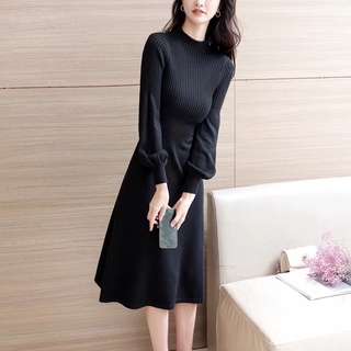 Đầm len dáng A tay phồng Taobao