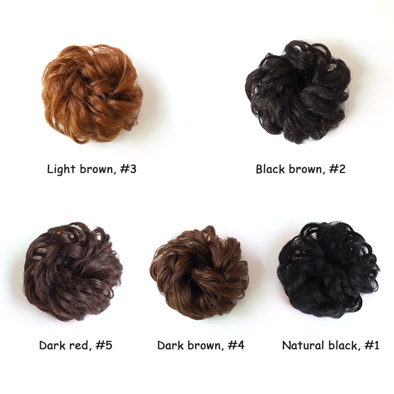 SmileFairyCC【COD &amp; Hàng Có Sẵn】Búi tóc giả rối thời trang trung niên dầy đẹp, búi tóc rối