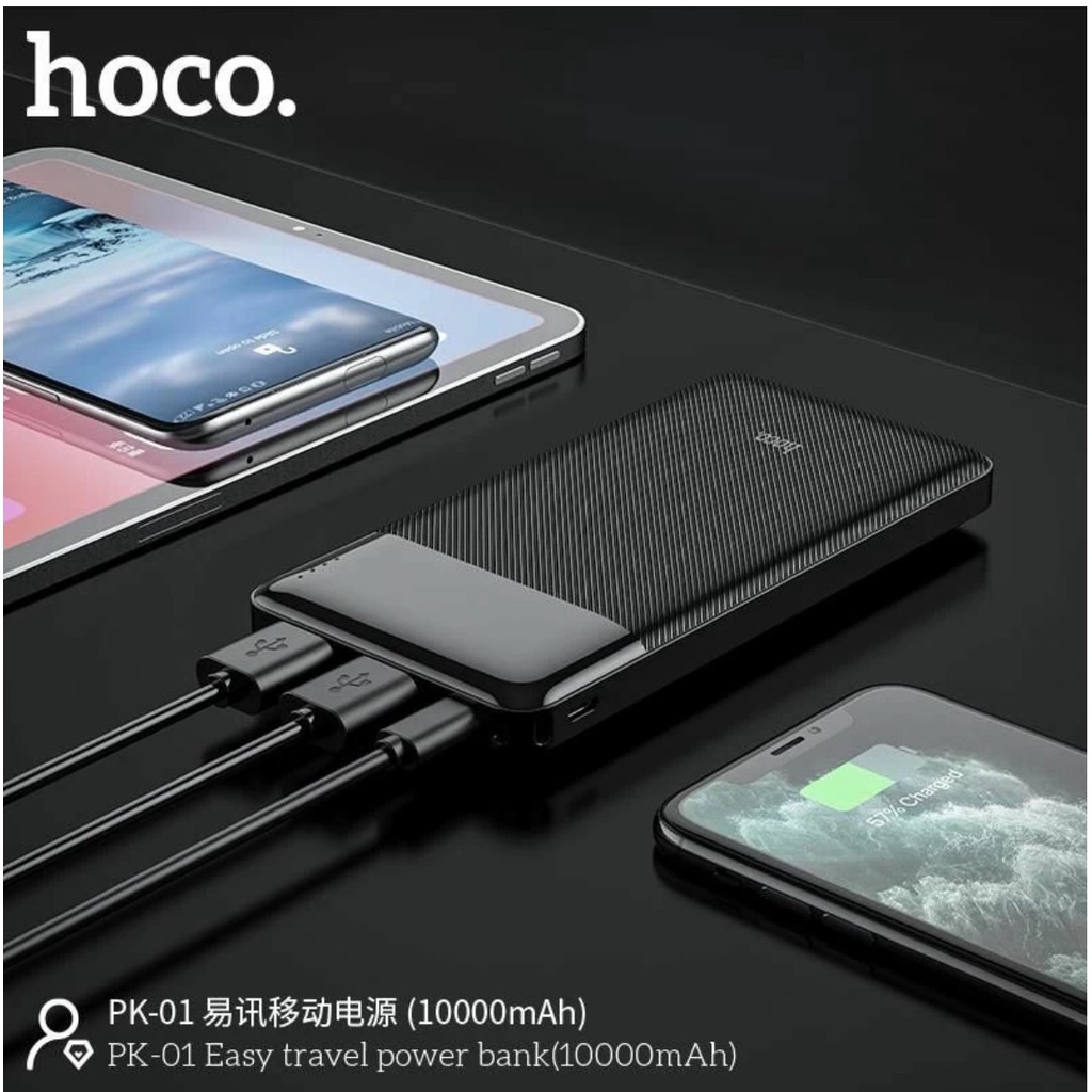 Sạc Dự Phòng Hoco Hoco PK-01 10000mAh 2xUSB 2A Chính Hãng, Bền, Đẹp, Gía Tốt