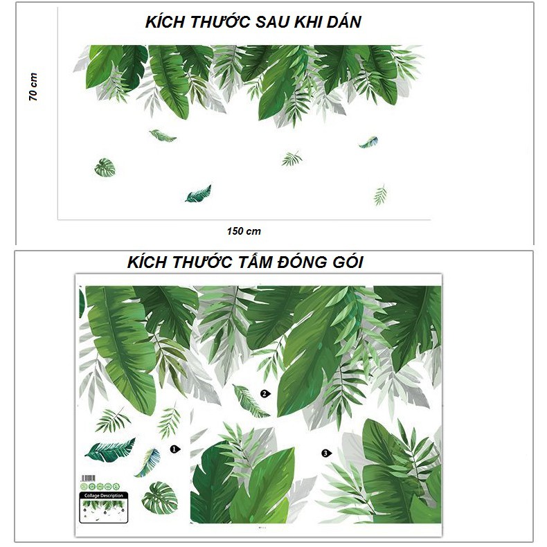 (HCM) Decal dán tường Giàn lá cây xanh 3D - decalhcm