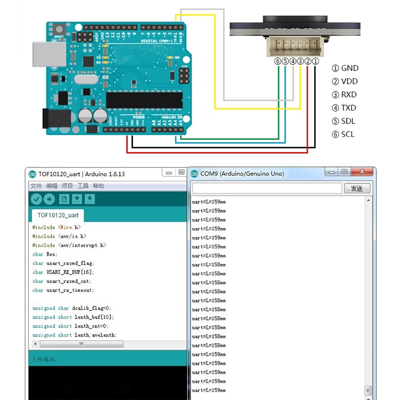 Mô Đun Cảm Biến Khoảng Cách Xa Tof10120 10-180cm Cho Arduino Uart I2C Iic